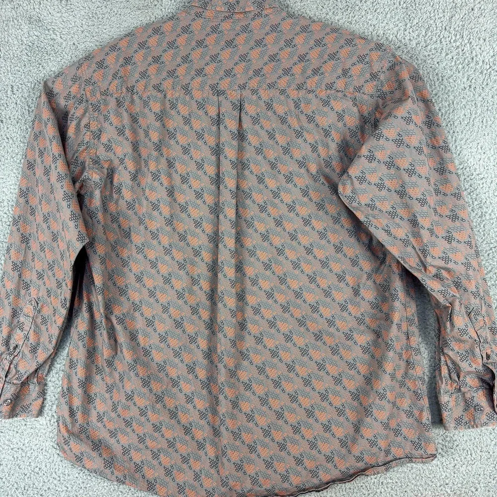 Cinch Shirt Mens Large Gray Orange Geometric Western Button Down Long Sleeve‎ - Picture 7 of 11